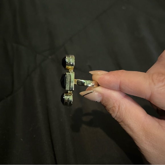 🚨3 for $15🚨 Set - Ring, Earrings, Necklace - Gold & Black - Picture 2 of 6